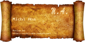 Michl Aba névjegykártya